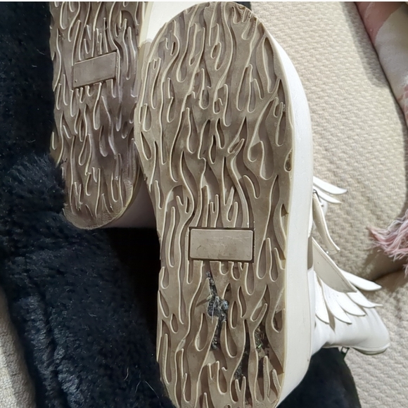 Demonia White Platform Boots with Buckle Straps - Picture 3 of 4